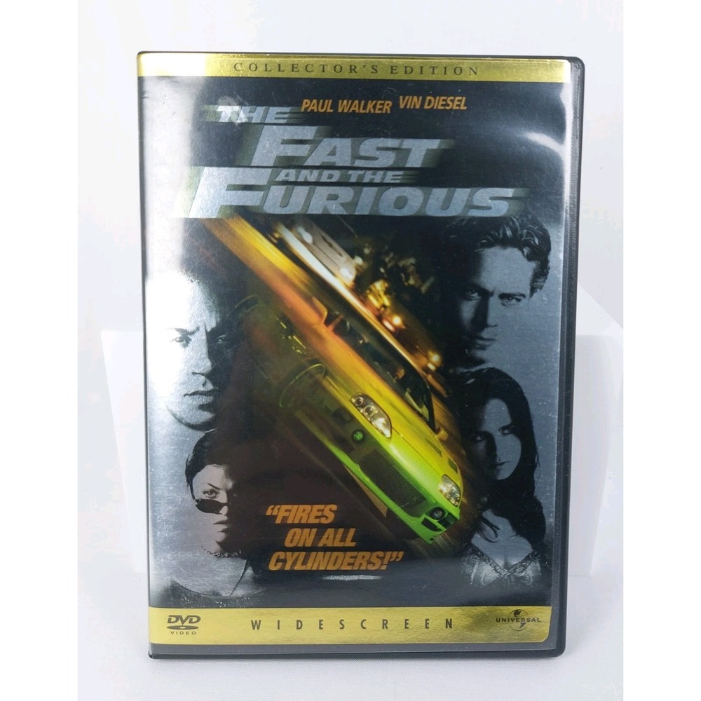 The Fast And The Furious DVD Collector's Edition 2001 Widescreen Paul Walker Vin